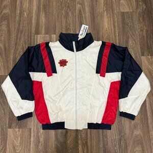 VTG United States Track Jacket Men's XL White Nylon Windbreaker Macgregor 90s